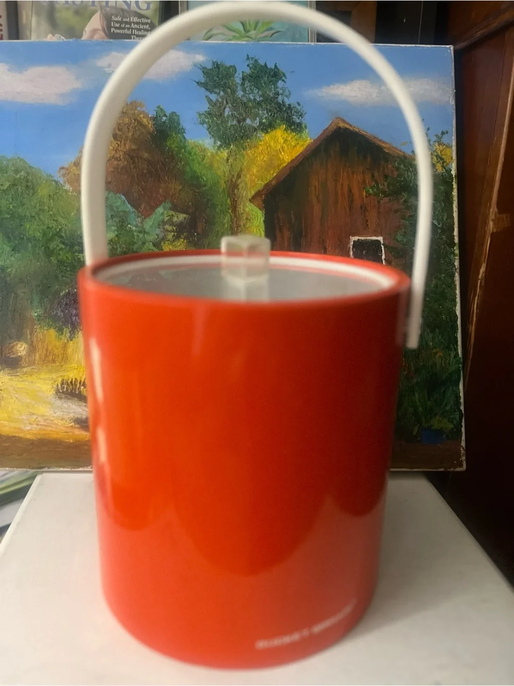 Vintage Orange Ice Bucket by bucket brigade